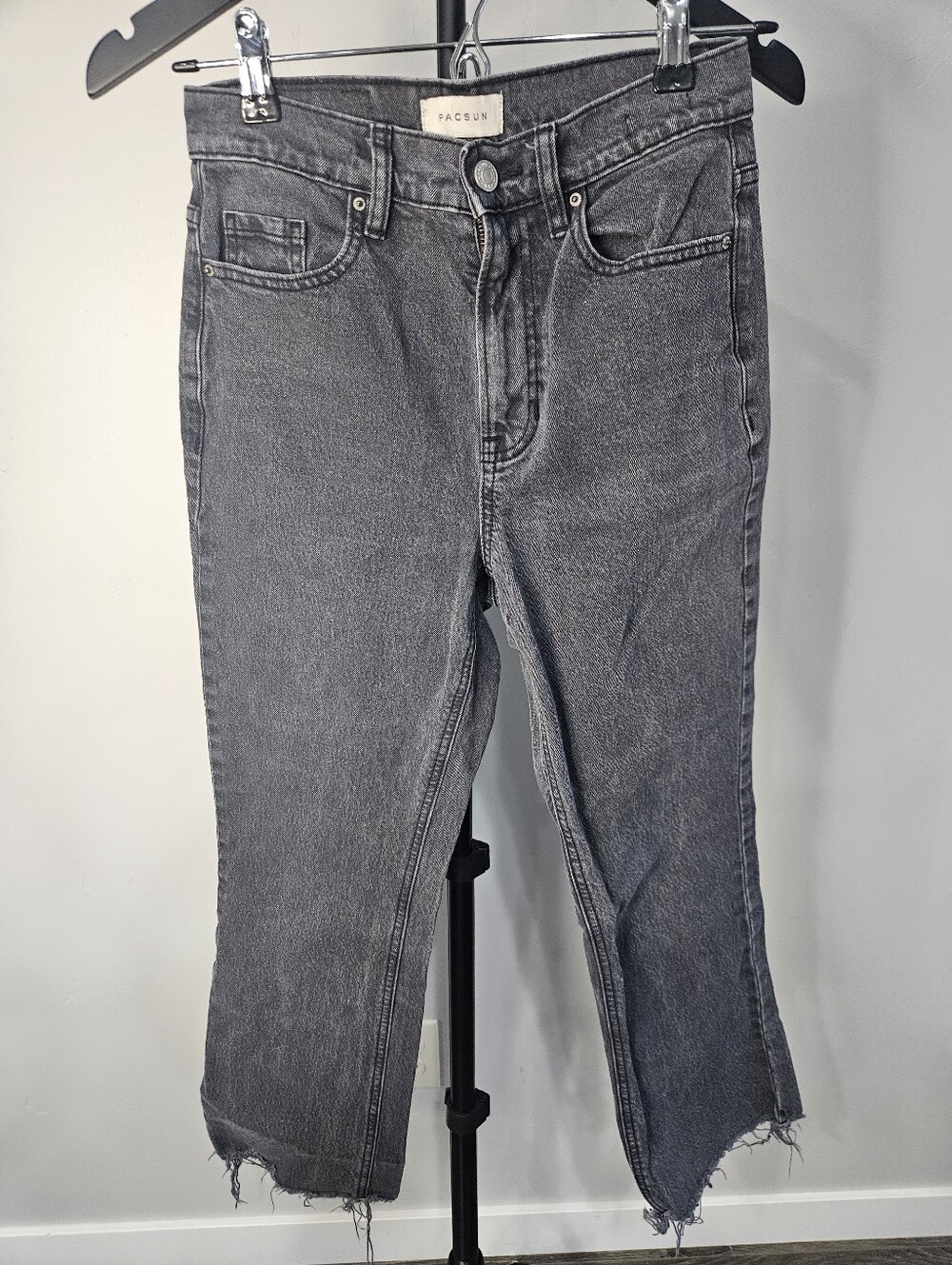PacSun Jeans Women's Black Stone Wash Crop Boot Jeans